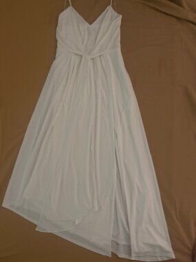 Aidan Mattox Ivory Draped Jersey Dress – NWT – Size 4 – Asymmetrical Hem